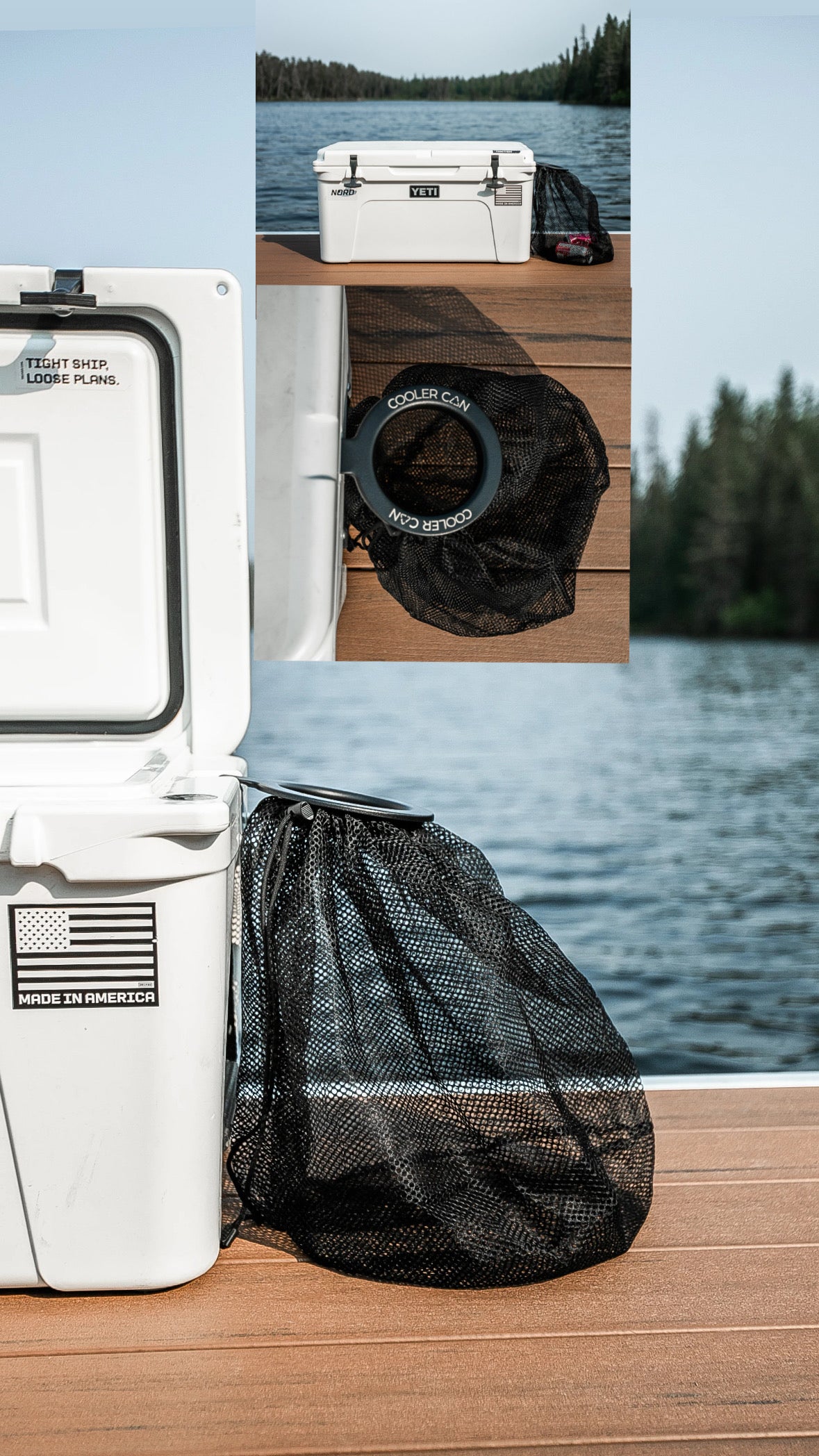 Cooler Can - Outdoor Cooler Trash Can Accessory - Matte Black